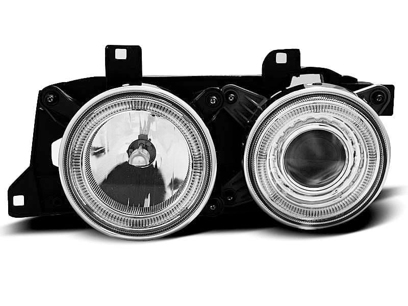 Frontlykter Angel Eyes Chrome BMW E32/e34