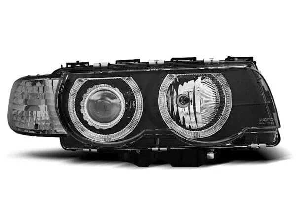 Frontlykter Angel Eyes Black BMW E38 09.98-07.01