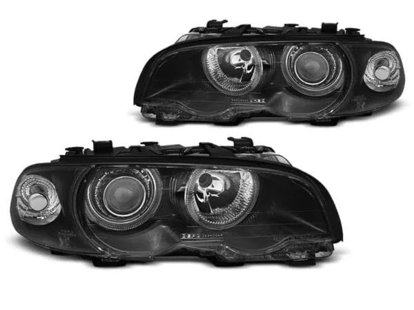 Frontlykter Angel Eyes Black BMW E46 04.99-03 Coupe Cabrio