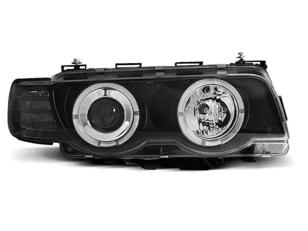 Frontlykter Angel Eyes Black BMW E38 09.98-07.01