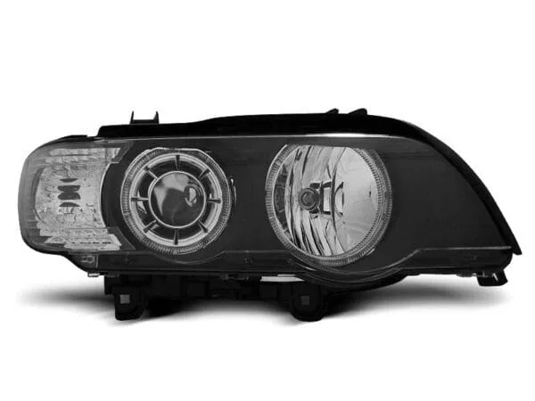 Frontlykter Xenon Frontlykter Angel Eyes Black BMW X5 E53 09.99-10.03