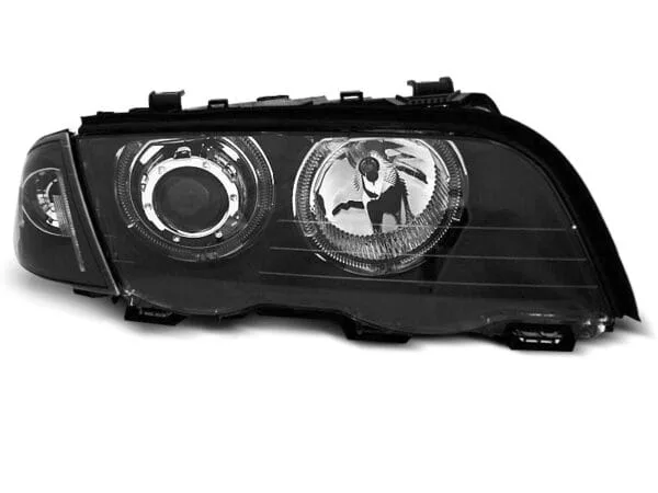 Frontlykter Angel Eyes LED Black BMW E46 05.98-08.01 S/T