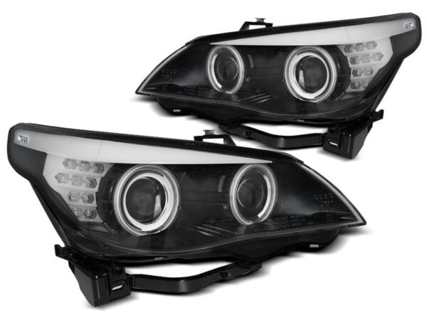 Frontlykter Angel Eyes Ccfl Sort LED-indikator BMW E60/e61 03-07