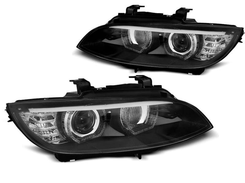 Frontlykter Xenon Frontlykter Angel Eyes LED Black BMW E92/e93 06-10