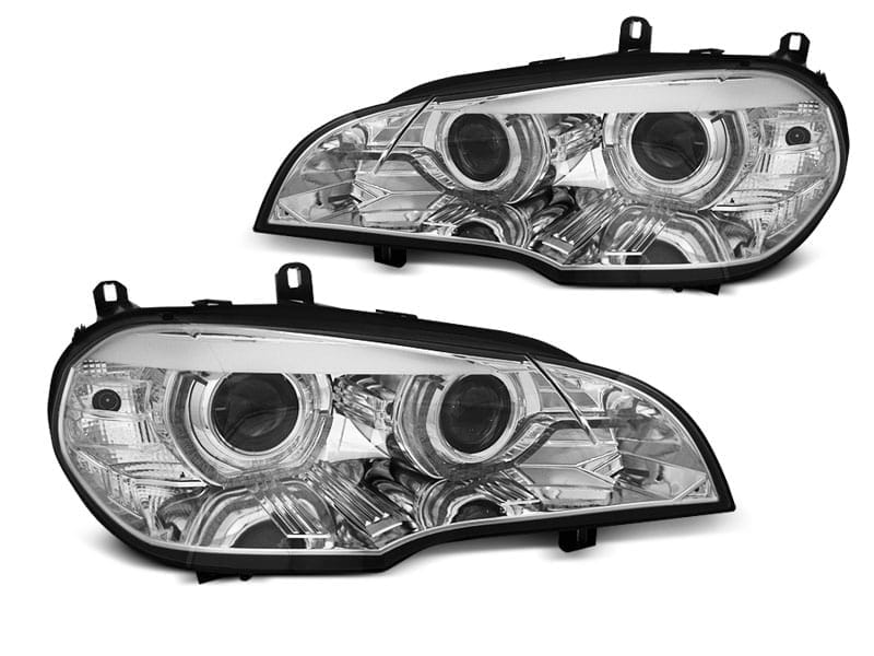 Frontlykter Xenon Frontlykter Angel Eyes LED DRL Krom AFS BMW X5 E70 07-10