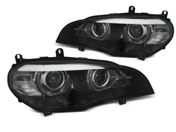 Frontlykter Bmw X5 E70 07-10 AE DRL Led Black AFS HID