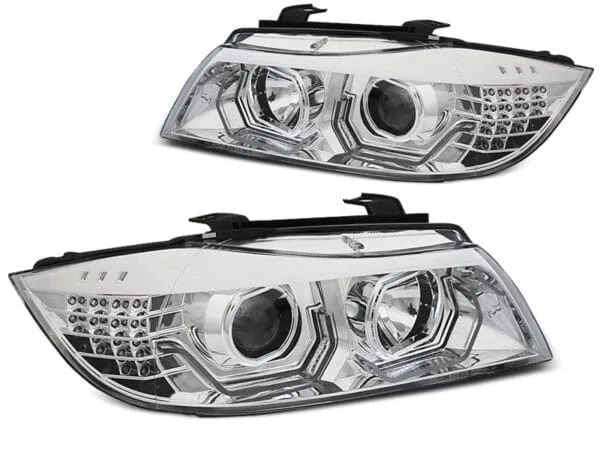 Frontlykter Angel Eyes LED 3D Krom BMW E90/e91 05-08