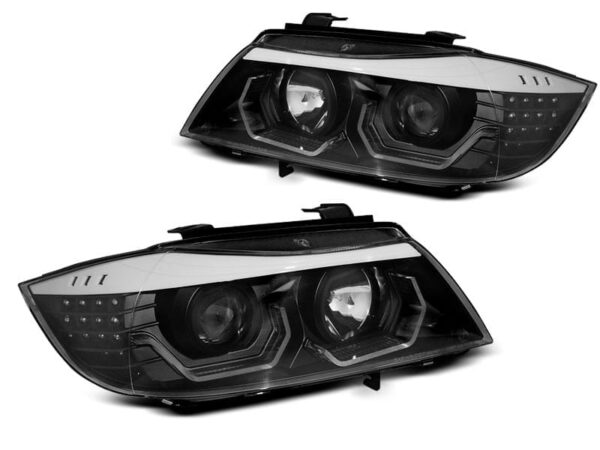 Frontlykter BMW E90/E91 05-08 Angel Eyes LED 3D