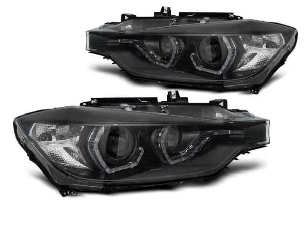 Frontlykter Angel Eyes LED DRL Black BMW F30/f31 LCI 15-18