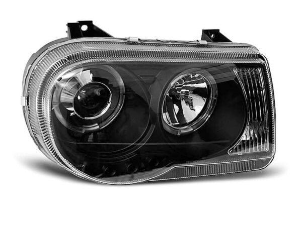 Frontlykter Chrysler 300c 05-10 Angel Eyes Black