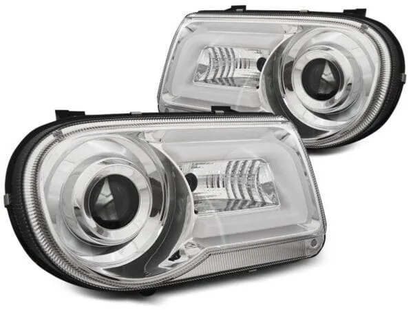 Frontlykter Chrysler 300c 05-10 Chrome Tube Light
