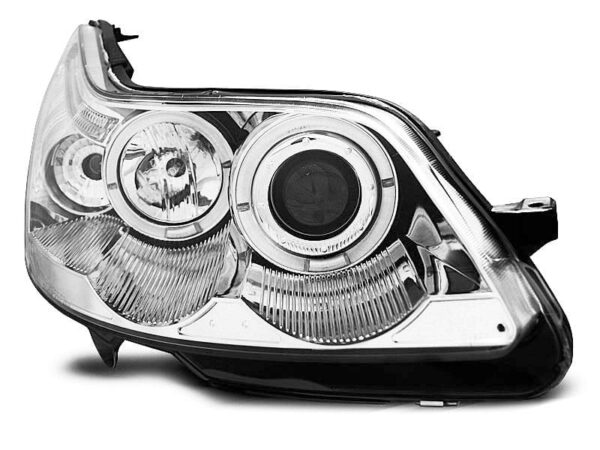 Frontlykter Citroen C4 04-10 Angel Eyes Krom