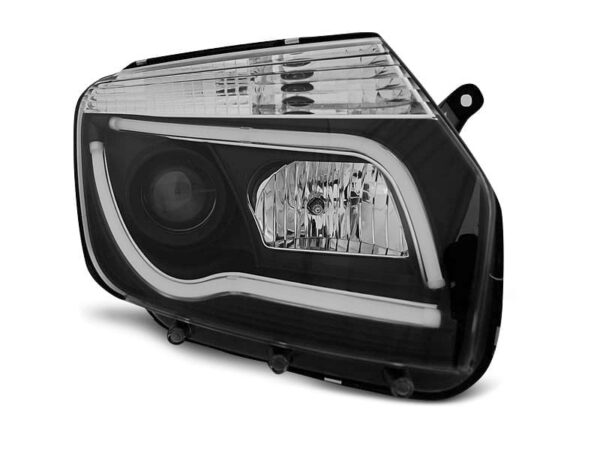 Frontlykter Dacia Duster 04.10-14 Black Tube Light
