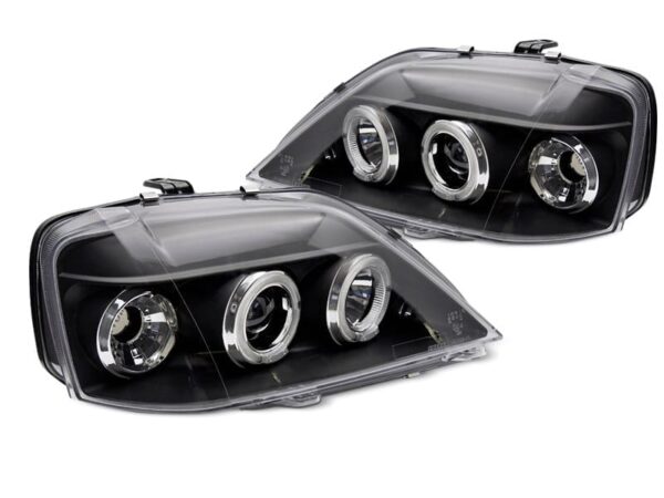 Frontlykter Dacia Logan 04-08 Angel Eyes Black