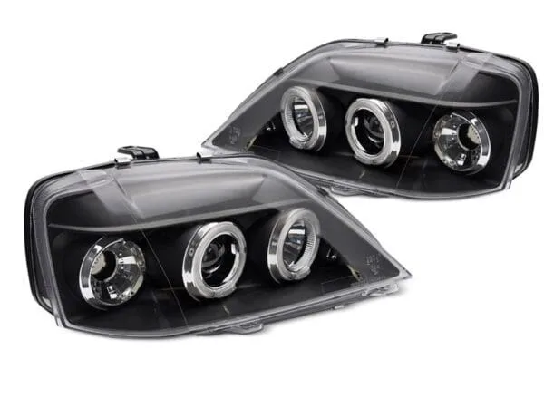 Frontlykter Dacia Logan 04-08 Angel Eyes Black