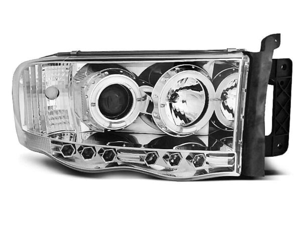 Frontlykter Dodge RAM 02-06 Angel Eyes Chrome