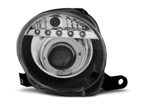 Frontlykter Fiat 500 07-15 Projektor Sort LED
