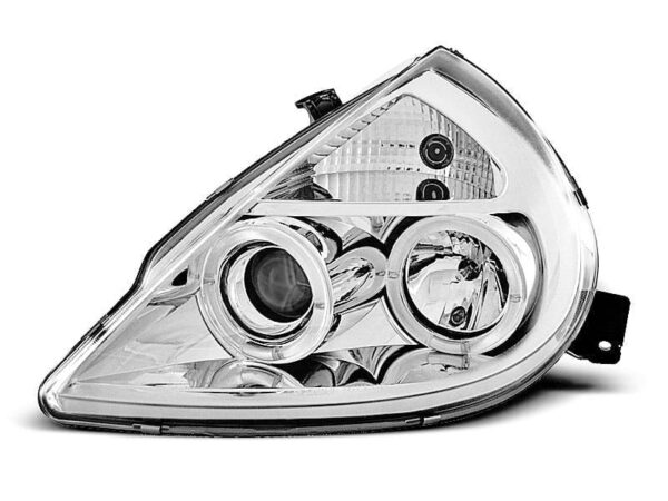 Frontlykter Ford KA 11.96-08 Angel Eyes Krom