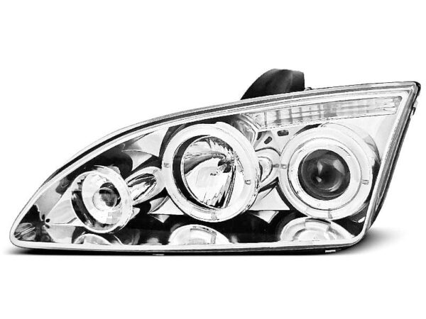 Frontlykter Ford Focus II 09.04-01.08 Angel Eyes Chrome