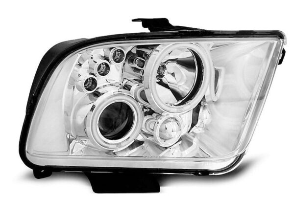 Frontlykter Ford Mustang 04-09 Angel Eyes Chrome