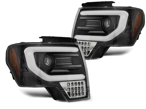 Frontlykter Ford F150 Mk12 08-14 Rør Lys Sort