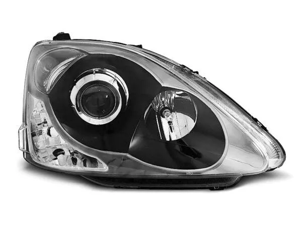 Frontlykter Honda Civic 01-06 Hatchback Sort