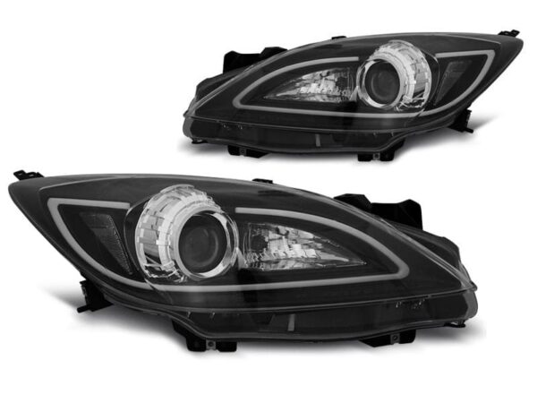 Frontlykter Mazda 3 09-10.13 Rør Lys Sort