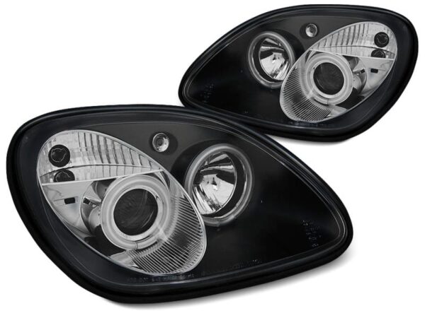 Frontlykter Angel Eyes Black Mercedes R170 SLK 04.96-04