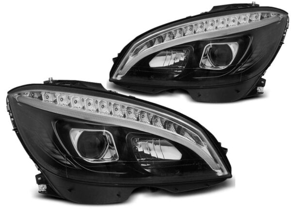 Frontlykter Rør Lys Sort Mercedes W204 07-10