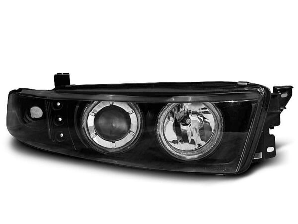 Frontlykter Mitsubishi Galant 8 (ea0) 96-06 Angel Eyes Black Ccfl