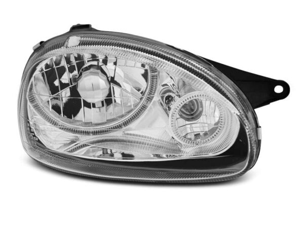 Frontlykter Opel Corsa B 02.93-10.00 Angel Eyes Krom