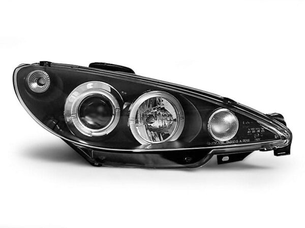 Frontlykter Peugeot 206 02- Angel Eyes Black