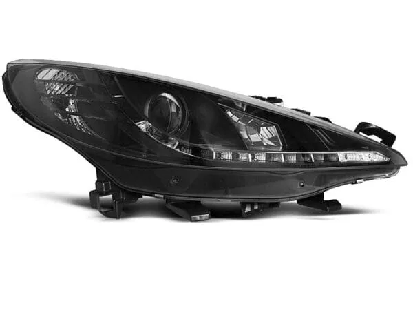 Frontlykter Peugeot 207 05.06-06.12 Dagslys Sort