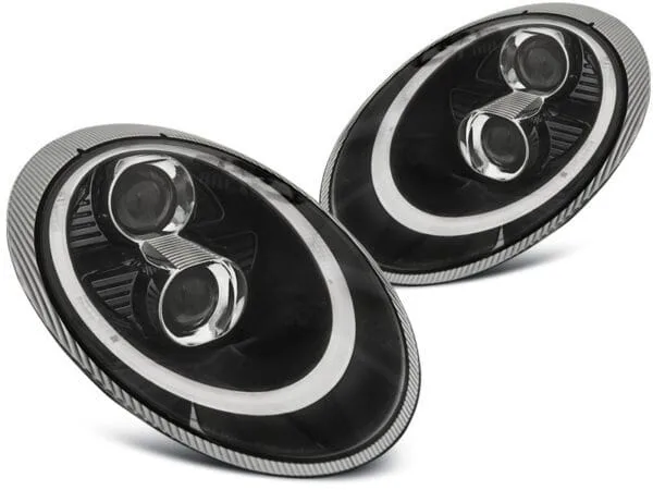 Frontlykter Porsche 911 (997) 04-09 Xenon Rørlys Svart