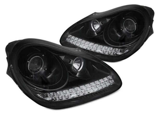 Frontlykter Porsche Cayenne 02-06 Daylight Black HID Xenon
