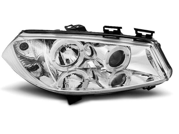 Frontlykter Renault Megane II 11.02-12.05 Angel Eyes Chrome