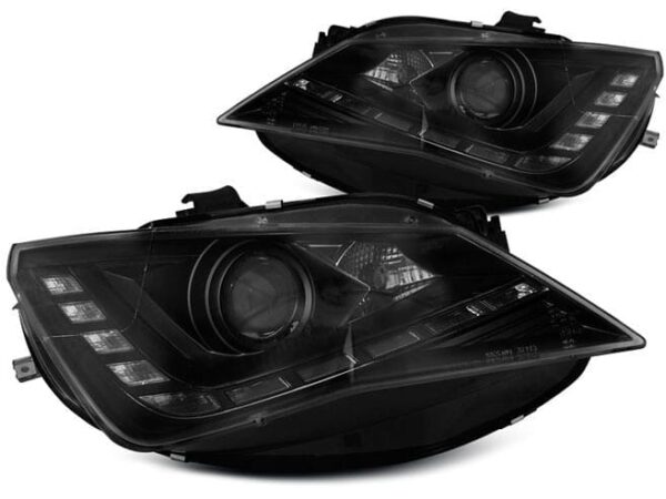 Frontlykter True DRL Black Seat Seat Ibiza 6J 12-15