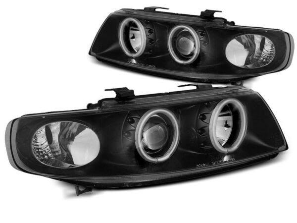 Frontlykter Angel Eyes Ccfl Black Seat Leon / Toledo 04.99-08.04