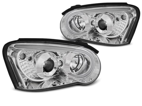 Frontlykter Subaru Impreza II GD 03-05 Rørlys Krom