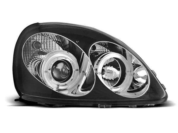 Frontlykter Toyota Yaris 04.99-09.03 Angel Eyes Black
