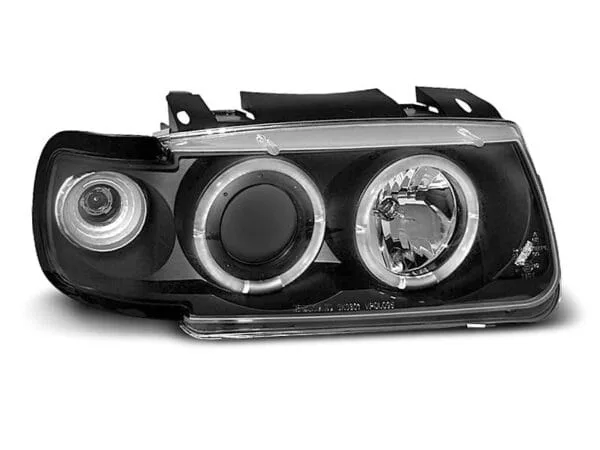 Frontlykter Angel Eyes Black VW Polo 6N 10.94-09.99 Hatchback