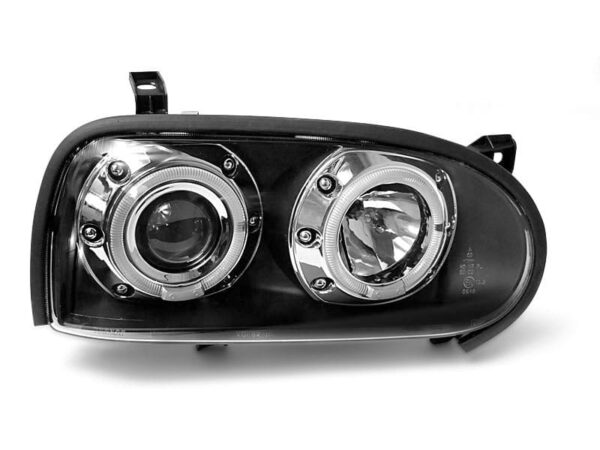 Frontlykter Angel Eyes Black VW Golf 3 09.91-08.97