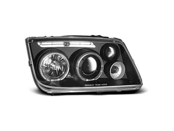 Frontlykter Angel Eyes Black VW Bora 09.98-07.05