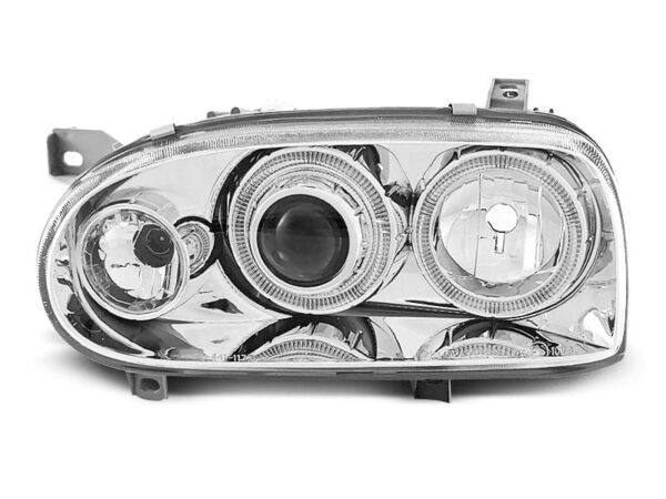 Frontlykter Angel Eyes Chrome VW Golf 3 09.91-08.97