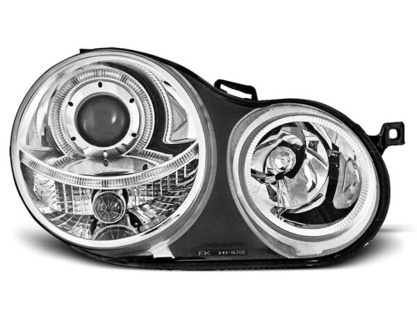 Frontlykter Angel Eyes Chrome VW Polo 9N 11.01-04.05