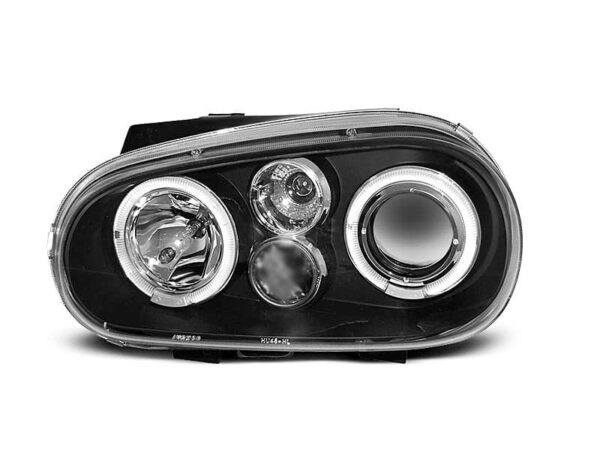 Frontlykter Angel Eyes Black VW Golf 4 09.97-09.03