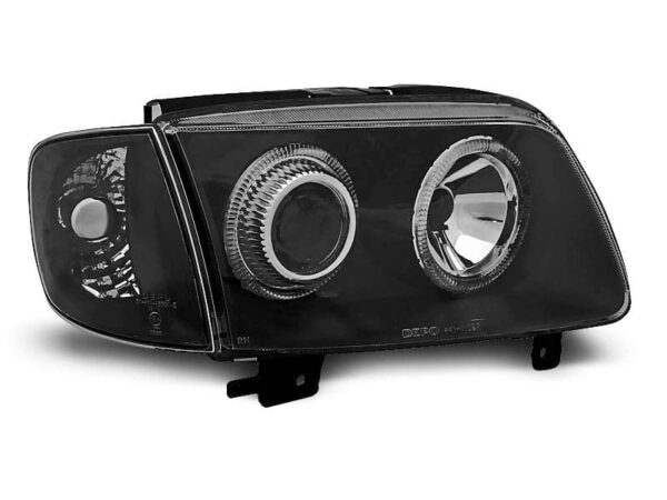 Frontlykter Angel Eyes Black VW Polo 6N2 10.99-10.01