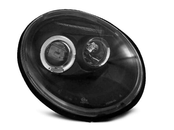 Frontlykter Vw Beetle 10.98-05.05 Angel Eyes Black