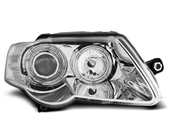 Frontlykter Angel Eyes Chrome VW Passat B6 3C 03.05-10