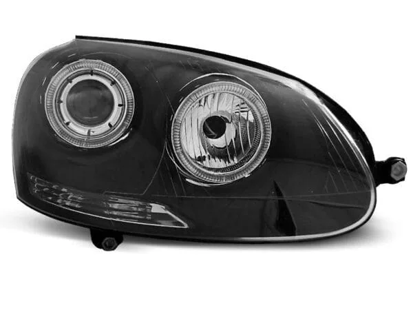 Frontlykter Angel Eyes Black VW Golf 5 10.03-09